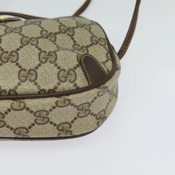 GUCCI GG Supreme Web Sherry Line Bag PVC Beige Gold Red 89 02 066 Auth BA2391 - Picture 5 of 16